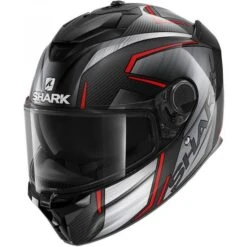 Shark Spartan GT Carbon Kromium Motorhelm -Motorfietsuitrustings Winkel shark spartan gt carbon kromium rood 5f58